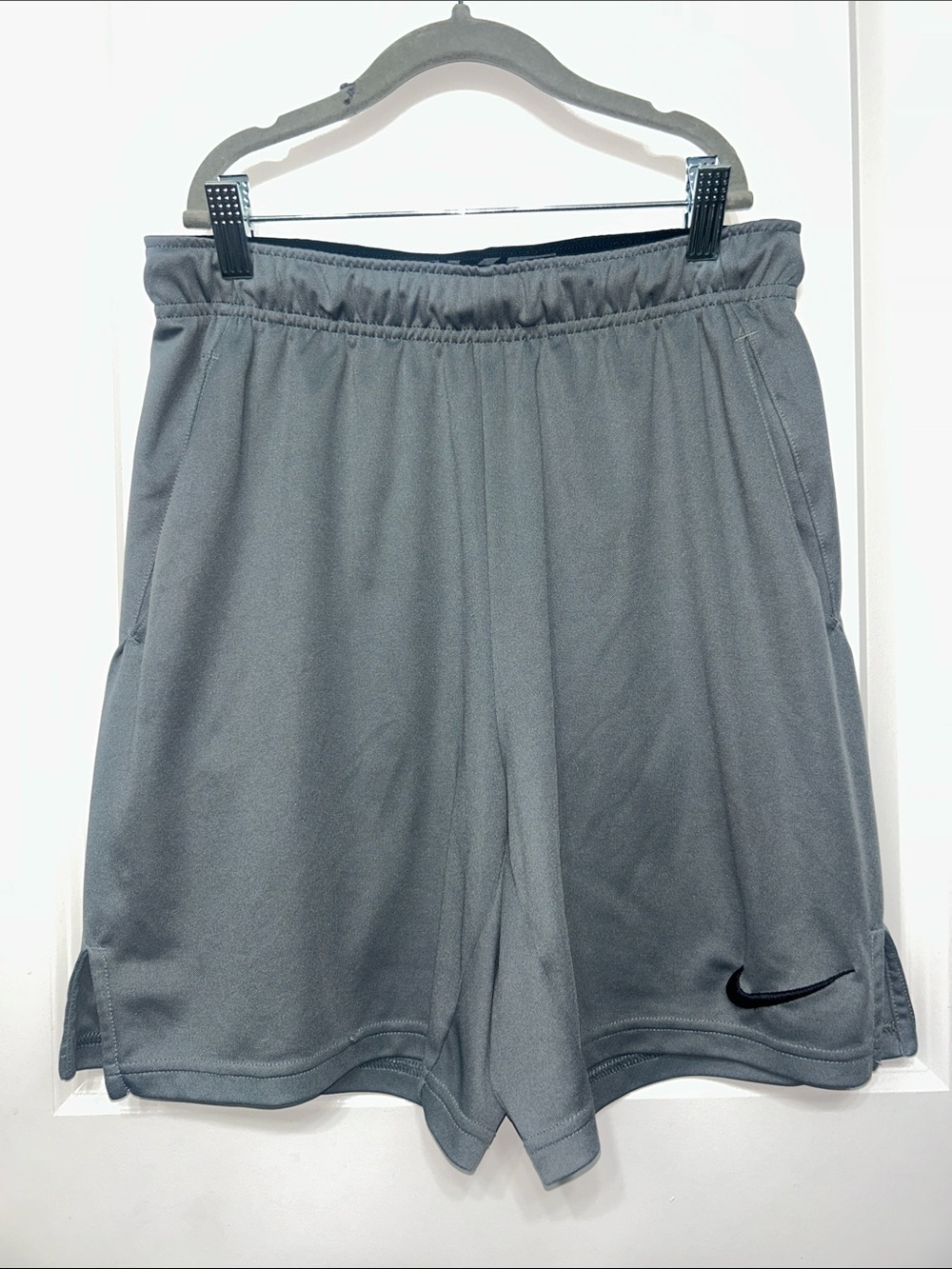 Nike Men’s Gray Athletic Shorts with Black Swoosh